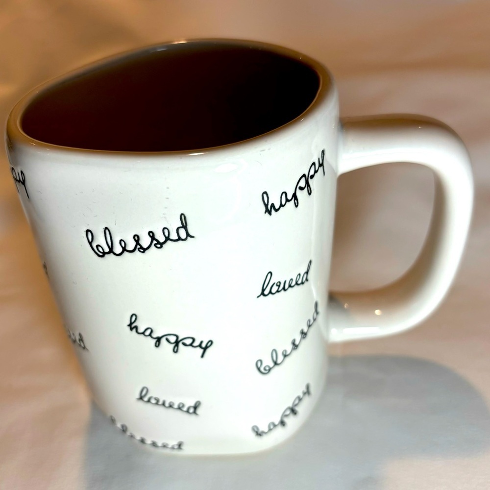 RAE DUNN Happy Blessed Loved Large Capacity Mug Ceramic